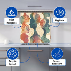 Coloured Silhouette Kitchen Splashback