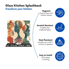 Coloured Silhouette Kitchen Splashback
