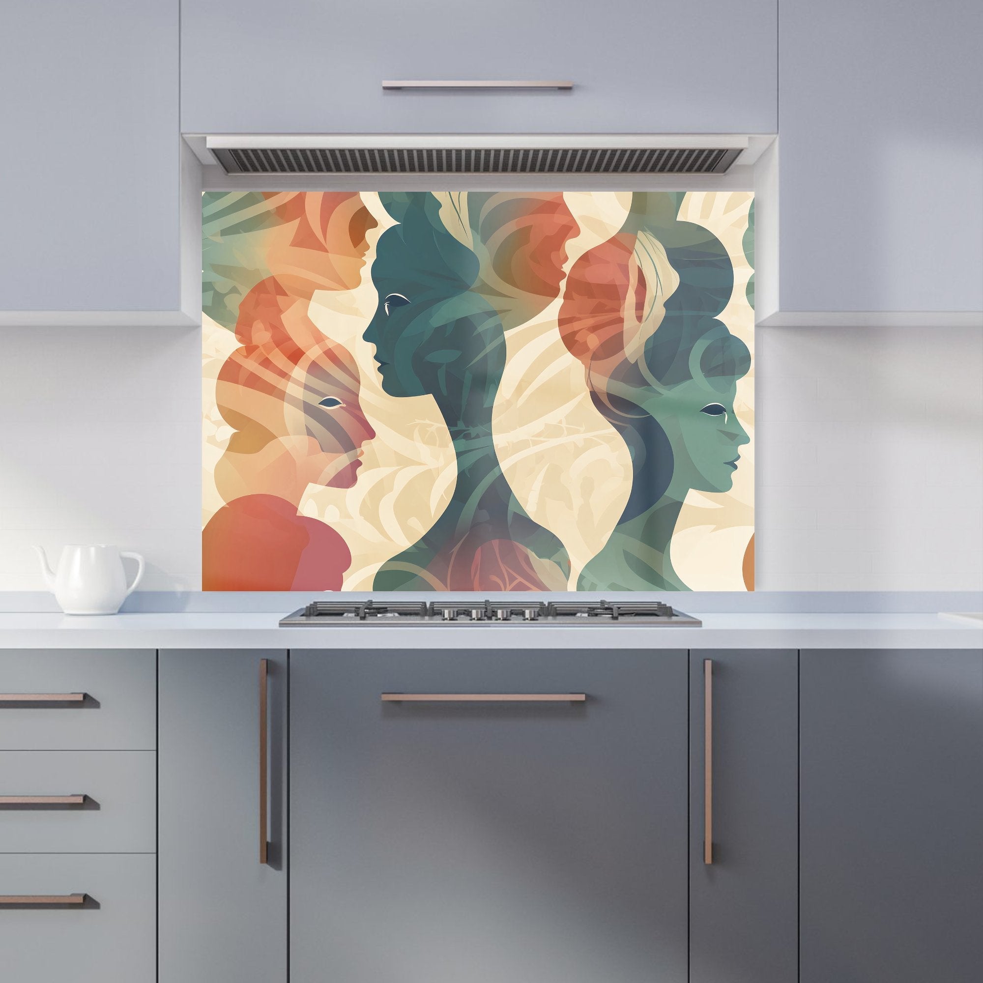 Coloured Silhouette Kitchen Splashback