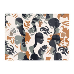 Abstract Grey Brown Silhouette Glass Chopping Board