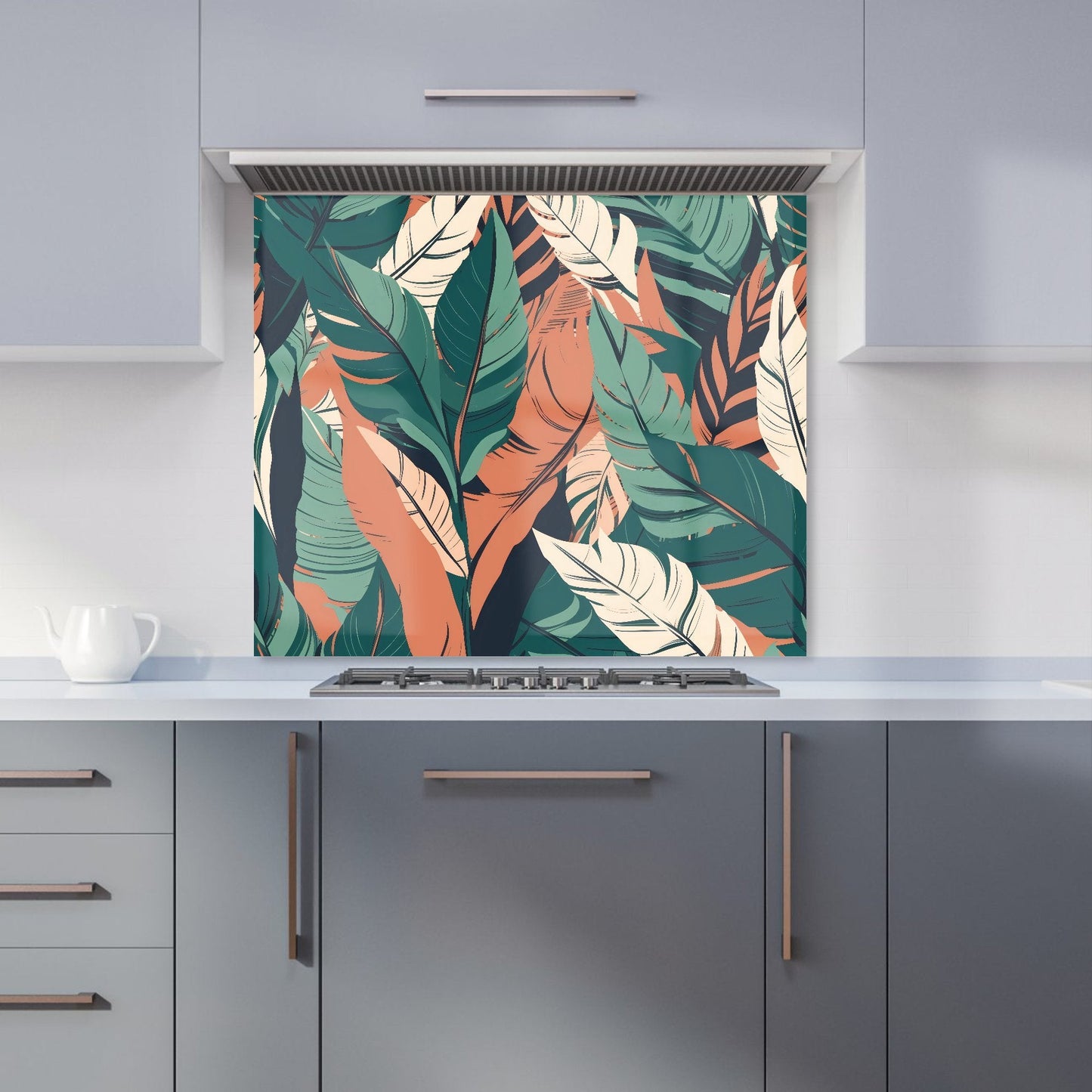 Autumn Tropical Leaves Kitchen Splashback