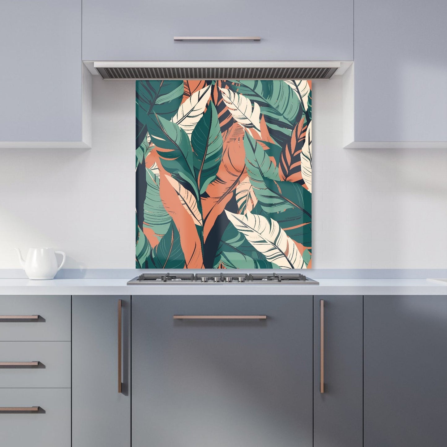 Autumn Tropical Leaves Kitchen Splashback