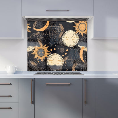 Gold Sun and Moon Kitchen Splashback