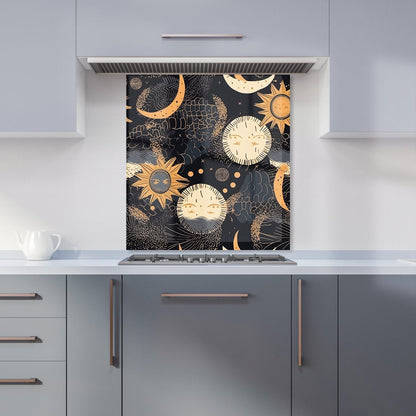 Gold Sun and Moon Kitchen Splashback