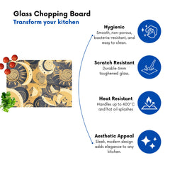 Blue Gold Moon And Sun Glass Chopping Board