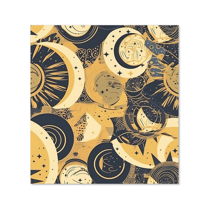 Blue Gold Moon and Sun Kitchen Splashback