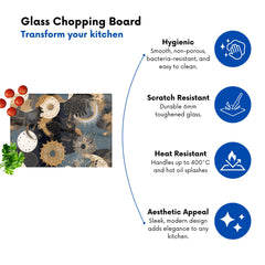 Abstract Blue Gold Moon Sun Glass Chopping Board