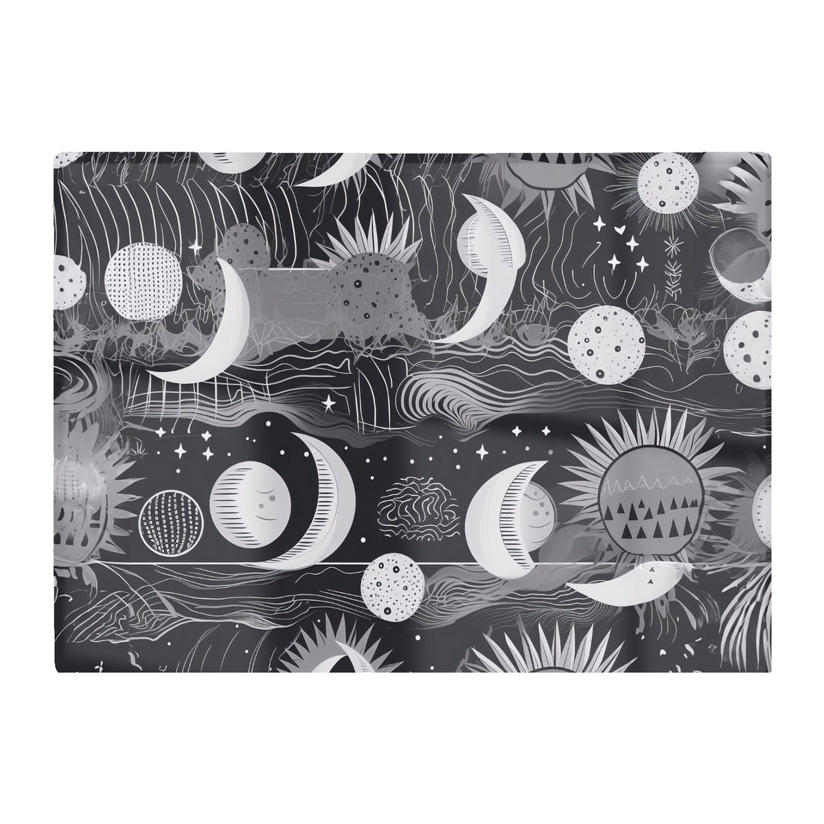 Abstract Black White Moon And Sun Glass Chopping Board