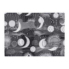 Abstract Black White Moon And Sun Glass Chopping Board