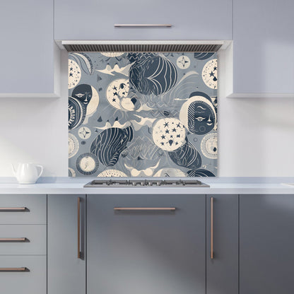 Abstract Moon and Stars Kitchen Splashback