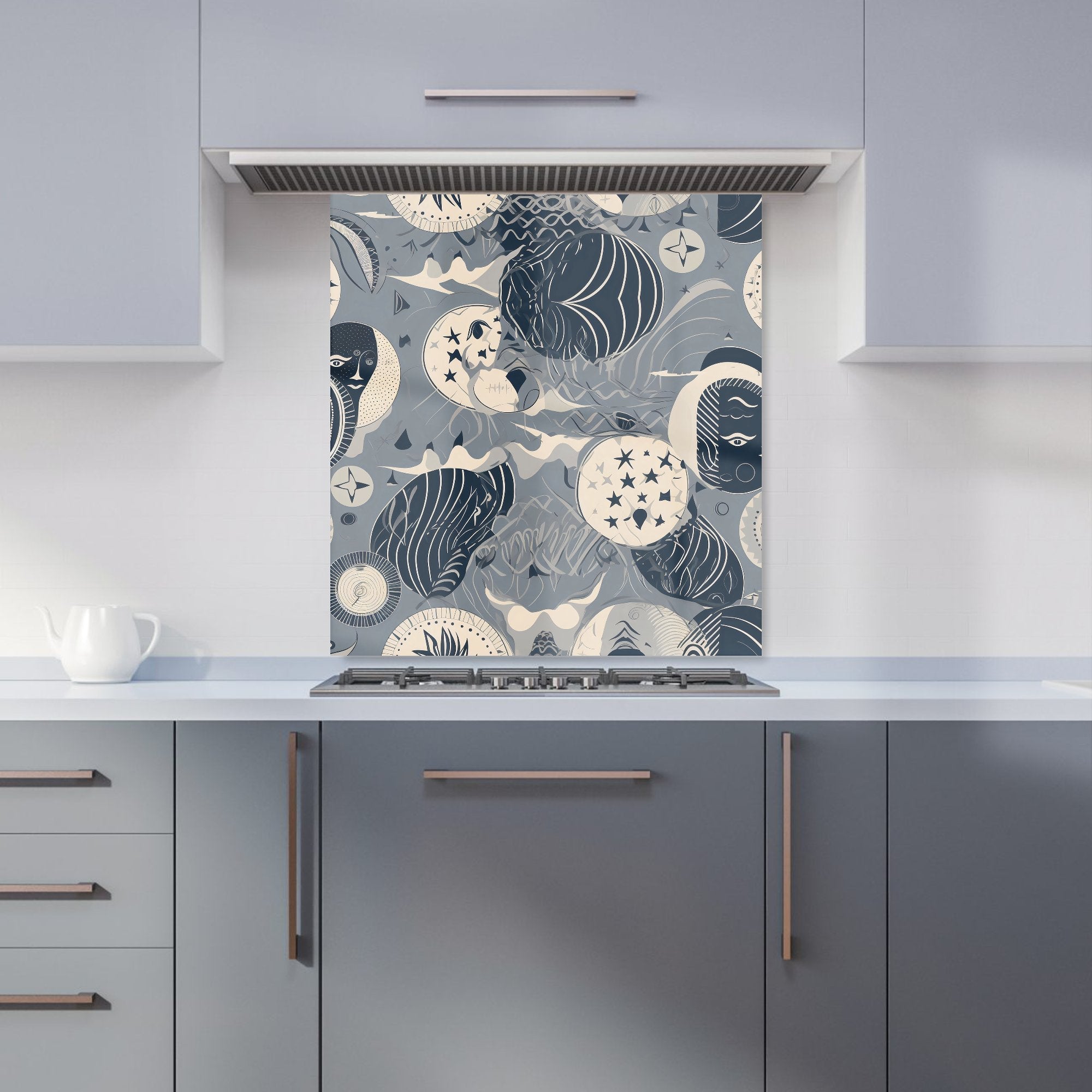 Abstract Moon and Stars Kitchen Splashback