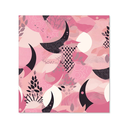 Abstract Pink Moon Pattern Kitchen Splashback