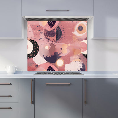 Abstract Red Pink Pattern Kitchen Splashback