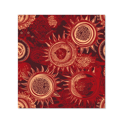 Abstract Red Moon and Sun Kitchen Splashback