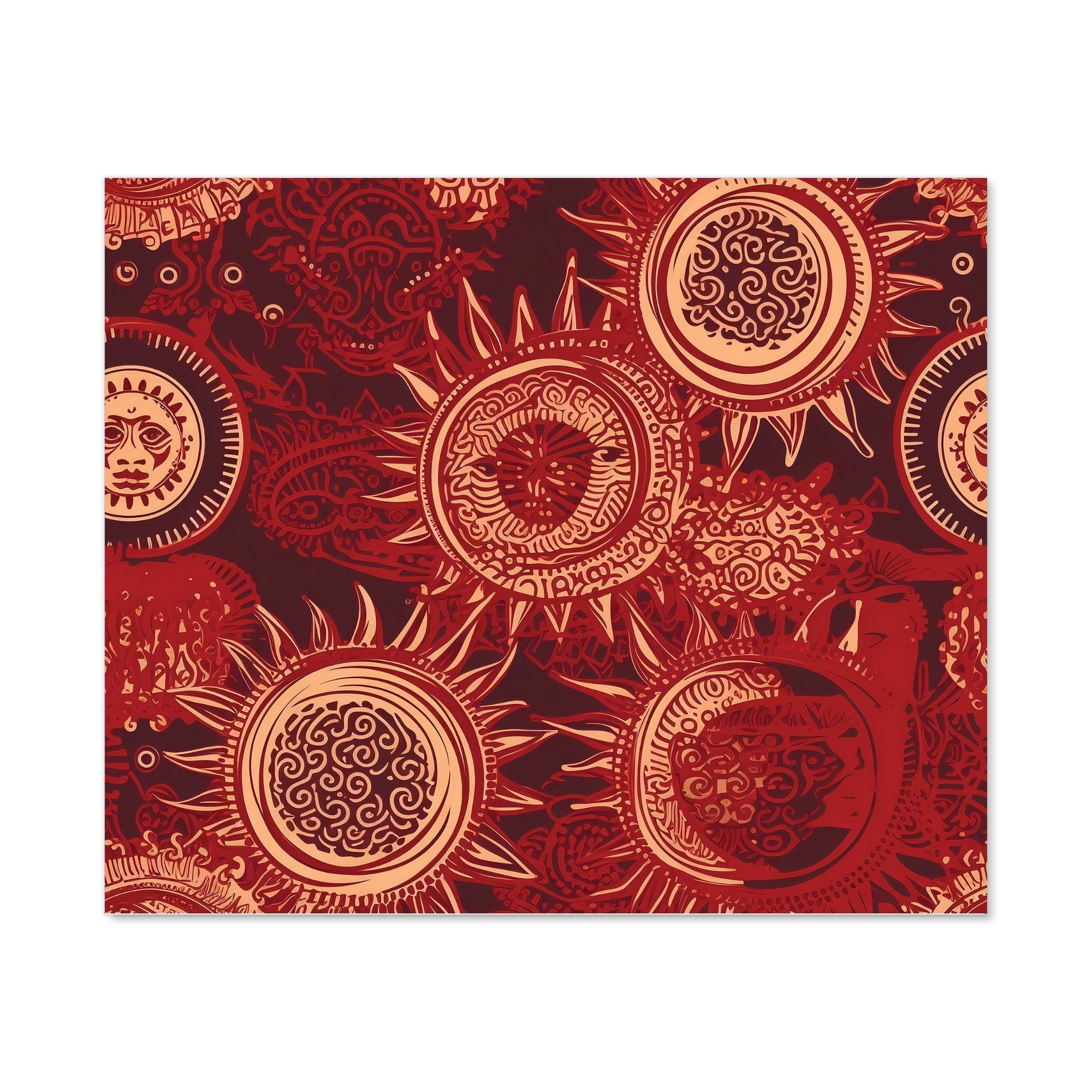 Abstract Red Moon and Sun Kitchen Splashback