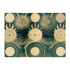 Green Moon And Sun Abstract Pattern Glass Chopping Board