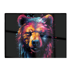 Splashart Bear Face Glass Chopping Board