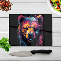 Splashart Bear Face Glass Chopping Board