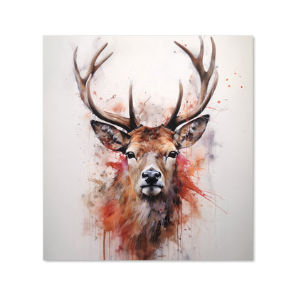 Watercolour Splashart Stag Face Kitchen Splashback