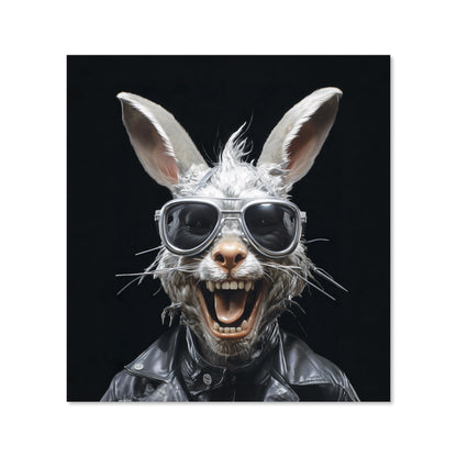 Funky Rabbit Face With Glasses Kitchen Splashback