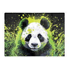 Green Splashart Panda Face Glass Chopping Board