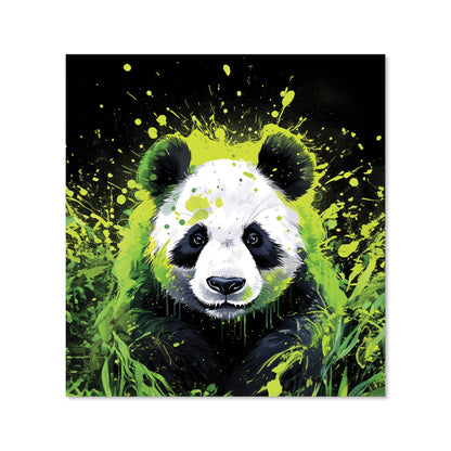 Green Splashart Panda Face Kitchen Splashback