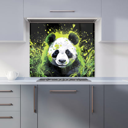 Green Splashart Panda Face Kitchen Splashback