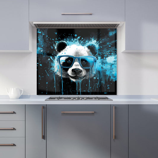 Blue Splashart Panda Face Kitchen Splashback