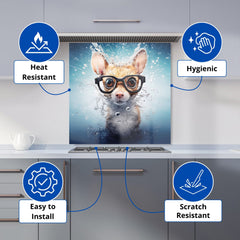 Splashart Doormouse With Glasses Kitchen Splashback