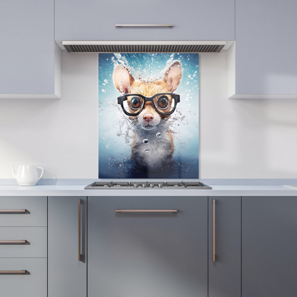 Splashart Doormouse With Glasses Kitchen Splashback
