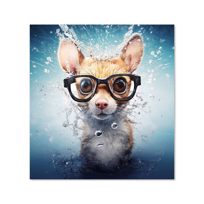 Splashart Doormouse With Glasses Kitchen Splashback