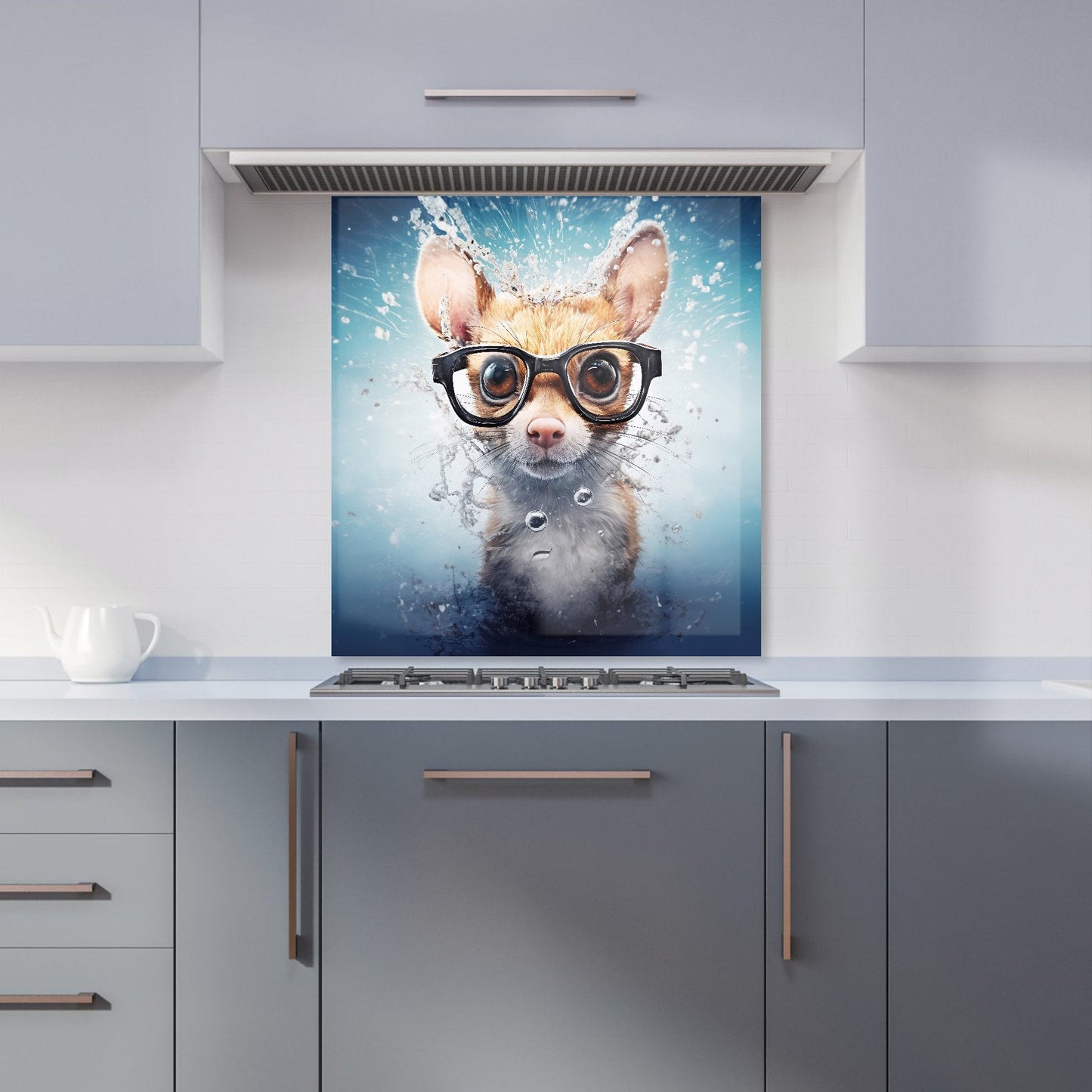 Splashart Doormouse With Glasses Kitchen Splashback