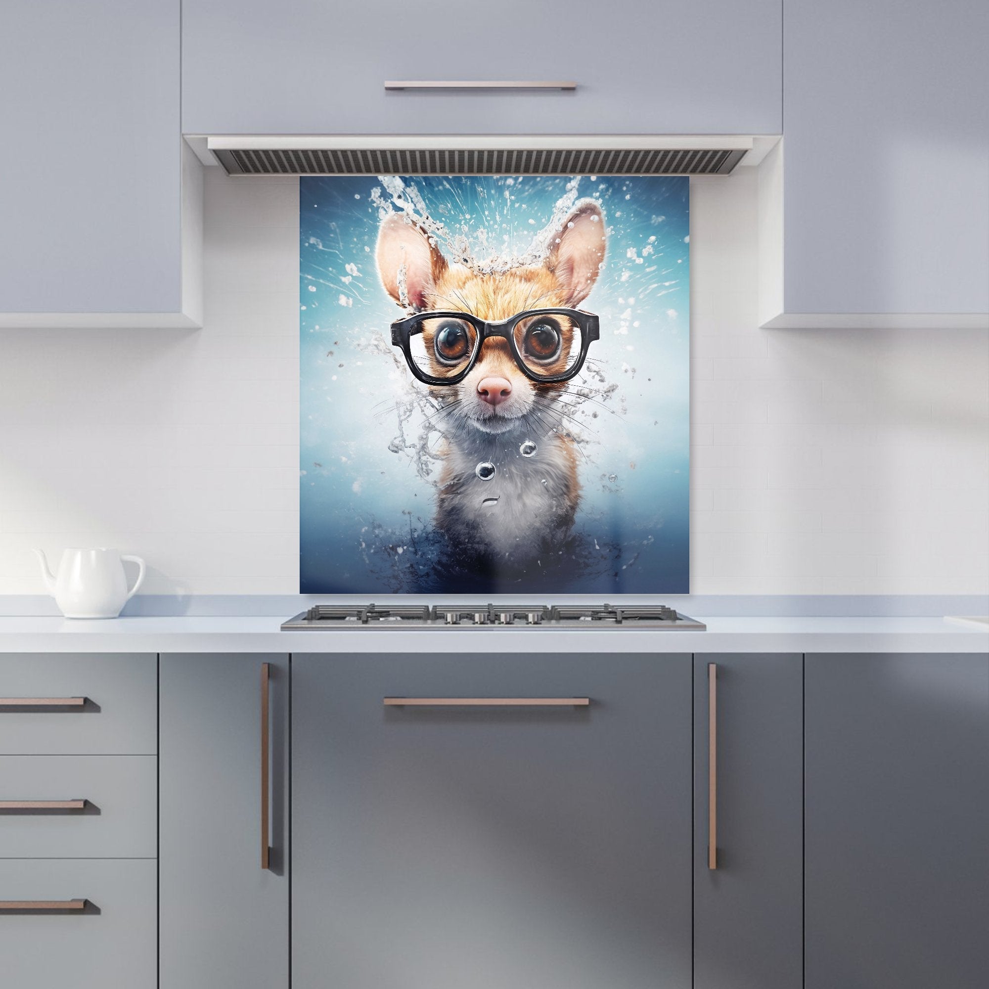Splashart Doormouse With Glasses Kitchen Splashback