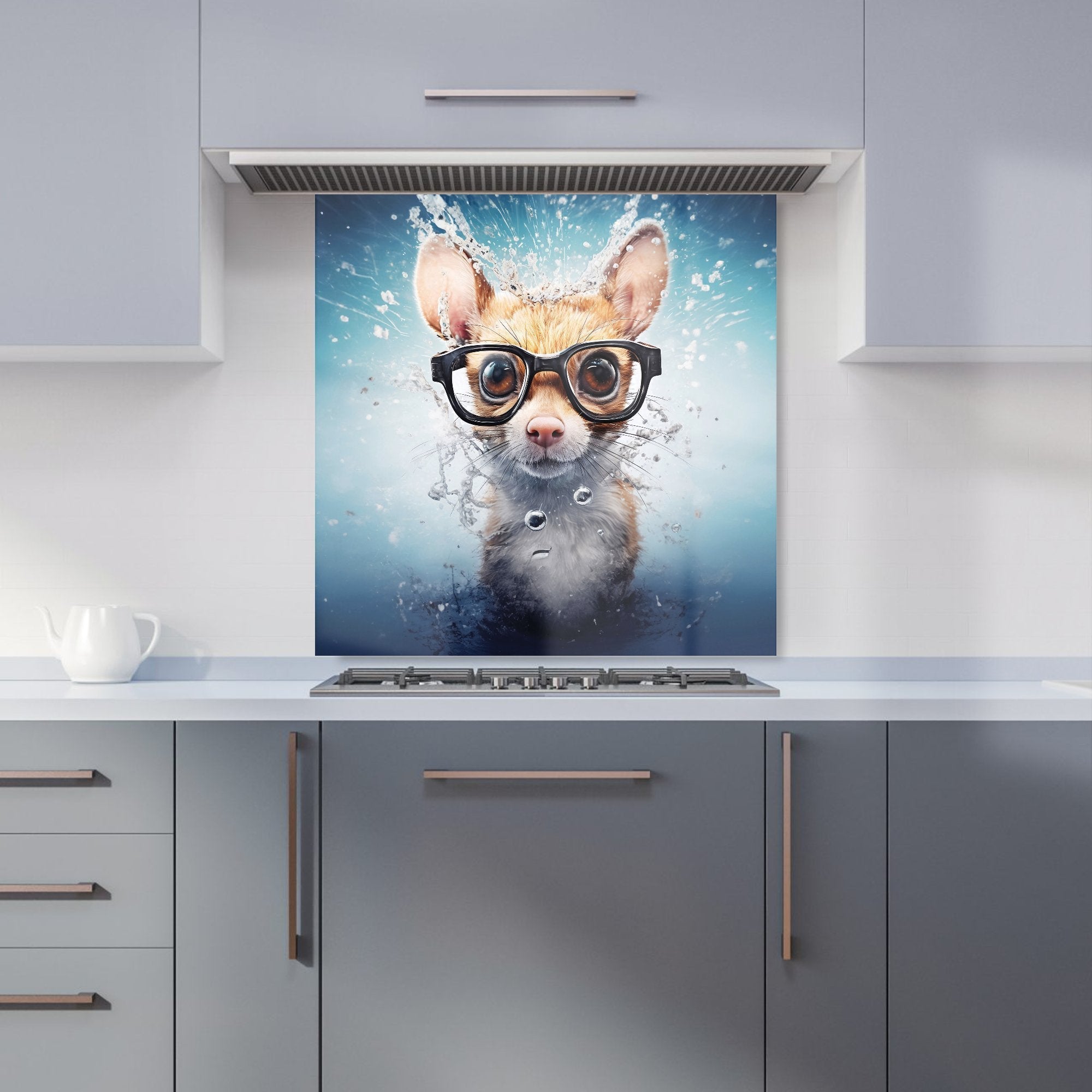 Splashart Doormouse With Glasses Kitchen Splashback