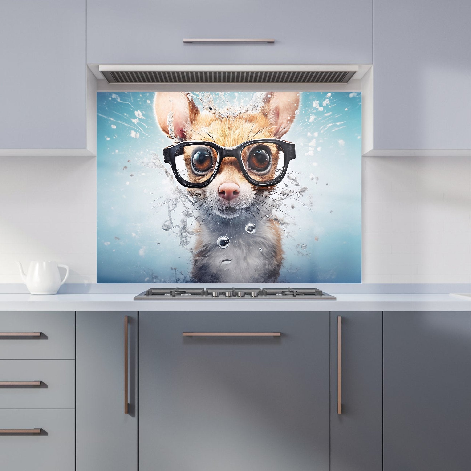Splashart Doormouse With Glasses Kitchen Splashback