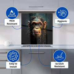 Splashart Monkey Face Kitchen Splashback