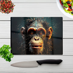 Splashart Monkey Face Glass Chopping Board