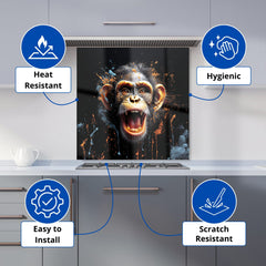 Monkey Face Splashart Kitchen Splashback