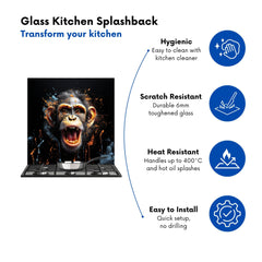 Monkey Face Splashart Kitchen Splashback