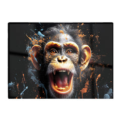 Monkey Face Splashart Glass Chopping Board