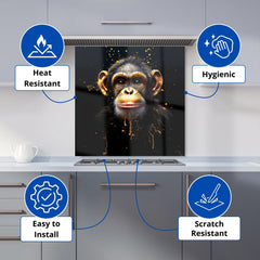 Splashart Cheeky Chimp Face Kitchen Splashback