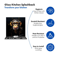Splashart Cheeky Chimp Face Kitchen Splashback