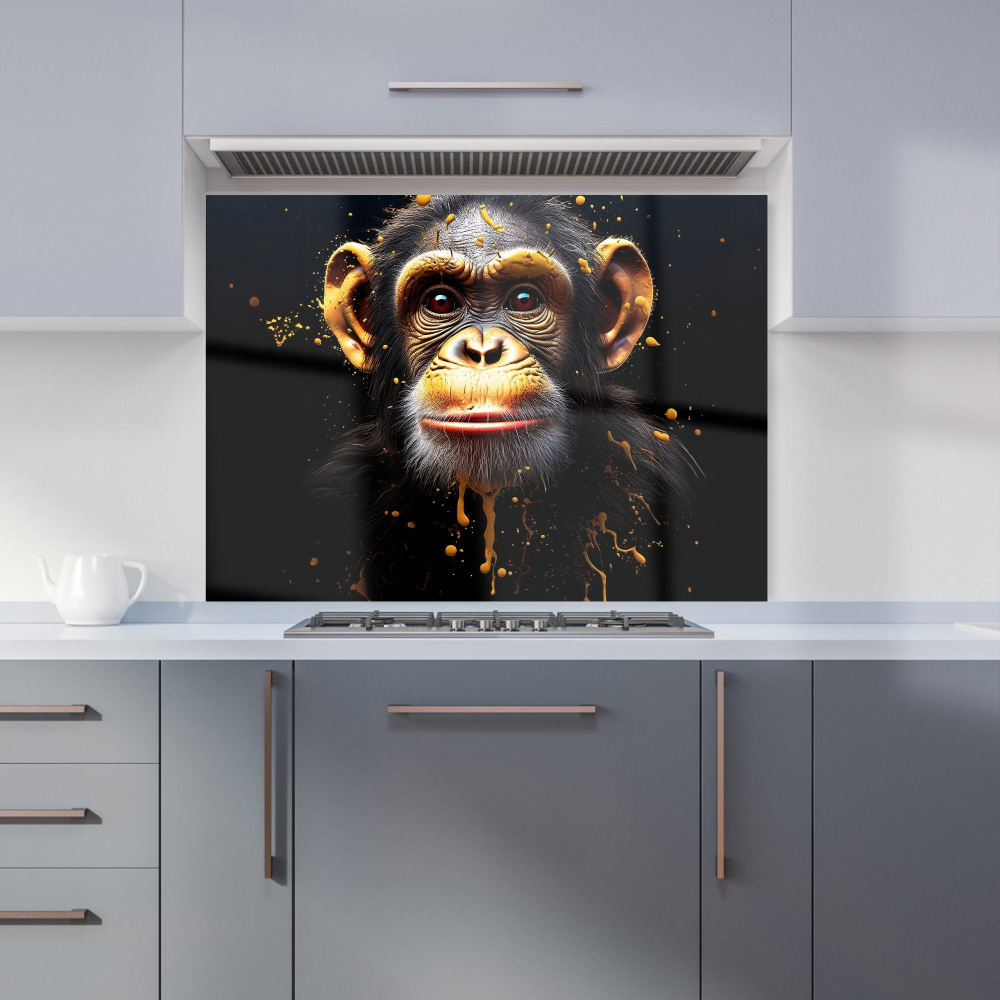 Splashart Cheeky Chimp Face Kitchen Splashback