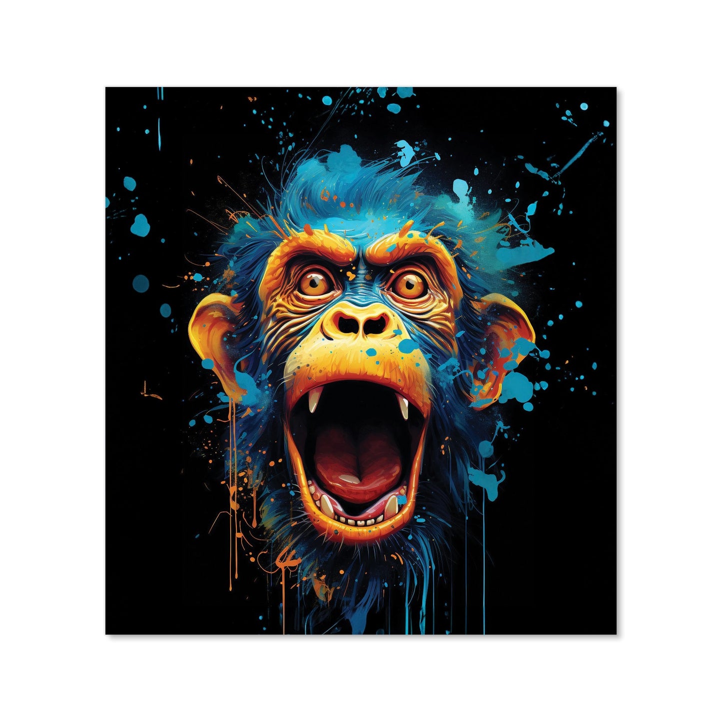 Crazy Monkey face Splashart Kitchen Splashback