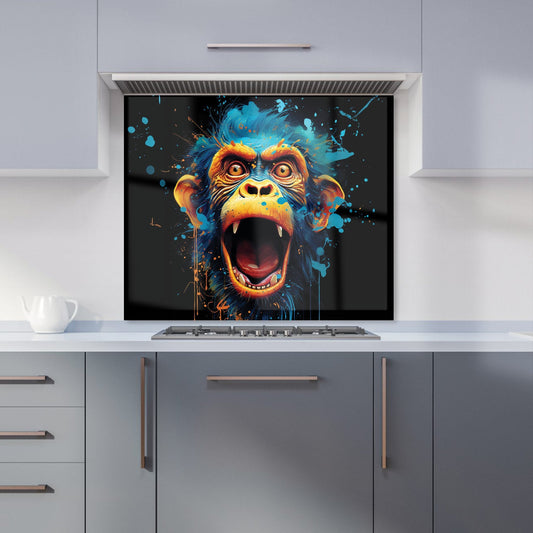 Crazy Monkey face Splashart Kitchen Splashback