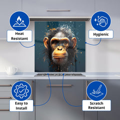 Splashart Realistic Monkey Face Kitchen Splashback