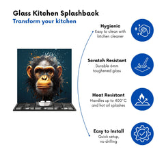 Splashart Realistic Monkey Face Kitchen Splashback