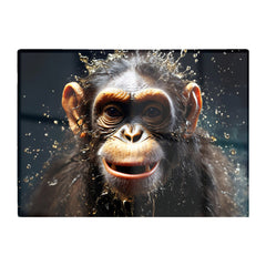 Realistic Monkey Face Splashart Glass Chopping Board