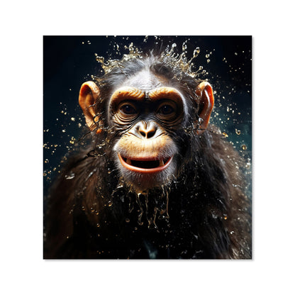 Realistic Monkey Face Splashart Kitchen Splashback