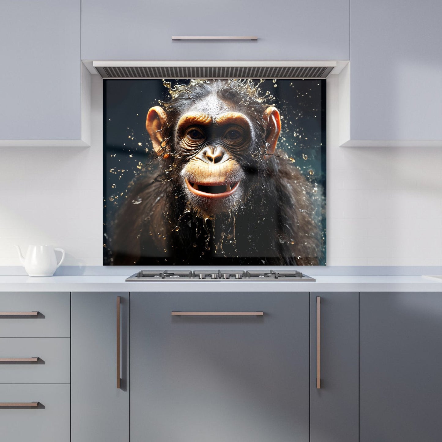 Realistic Monkey Face Splashart Kitchen Splashback